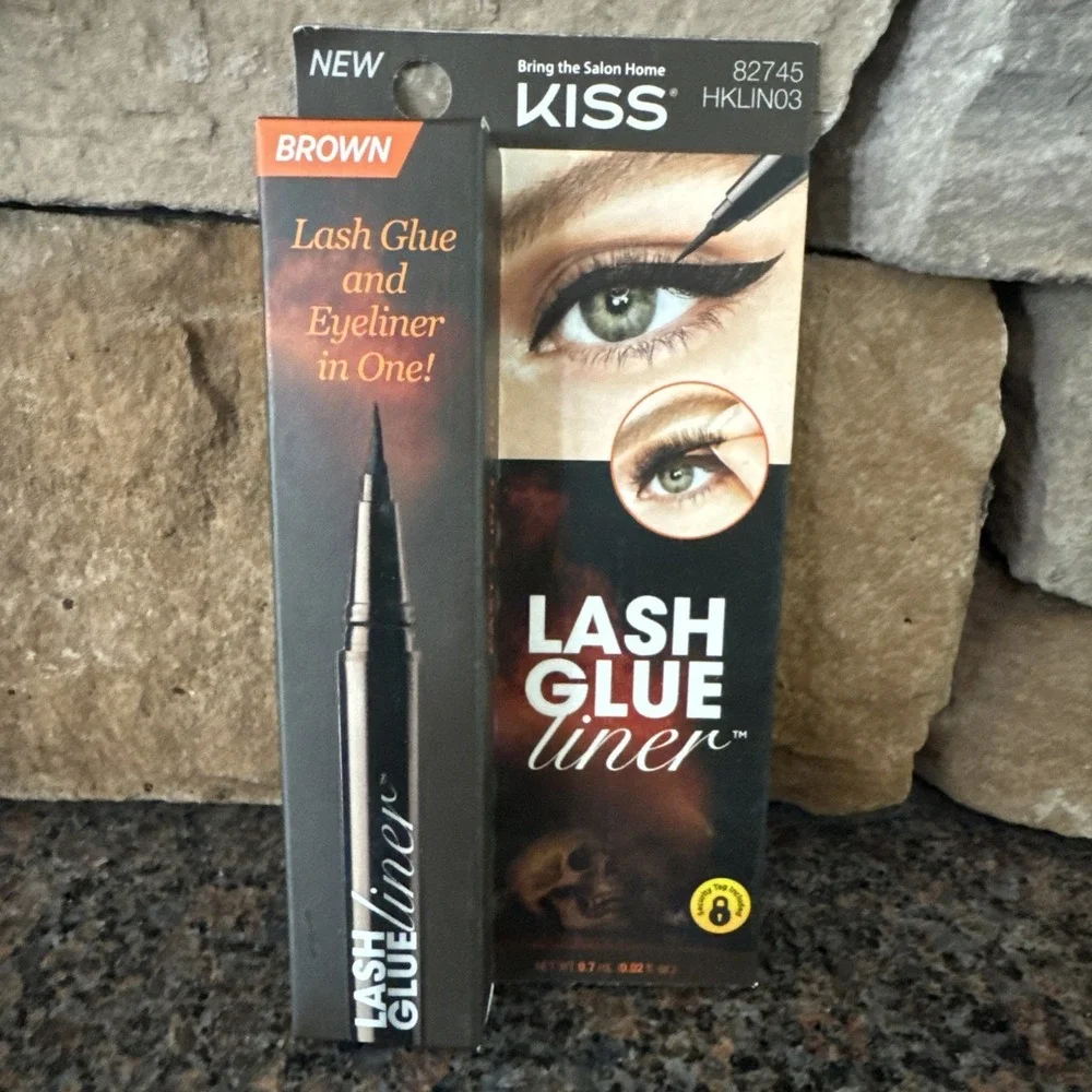7X KISS Lash Glue Liner False Eyelash Glue & Eyeliner - Brown